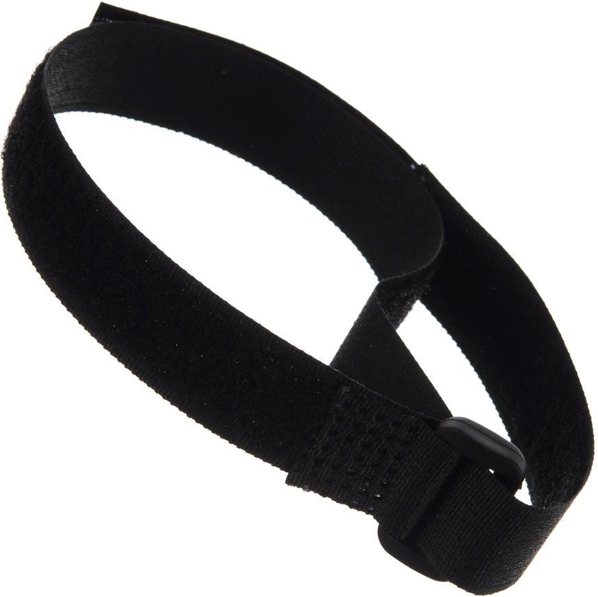 Кабельная стяжка-липучка на велкро-основе с пряжкой 20х450 мм КСВ-П Fortisflex 75045, чёрная - фото