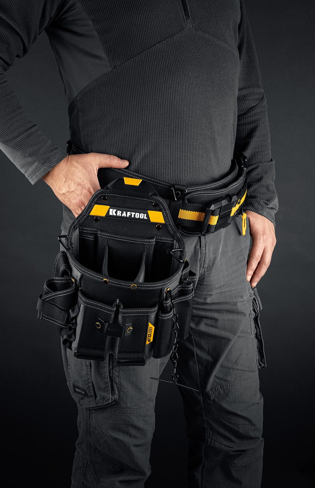 Сумка электрика с креплением FastClip KPB- 23 Kraftbuilt Kraftool 38766 - фото