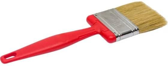 Кисть плоская с быстросъемной головкой и пластиковой ручкой БСГ ЗУБР, натуральная щетина - фото