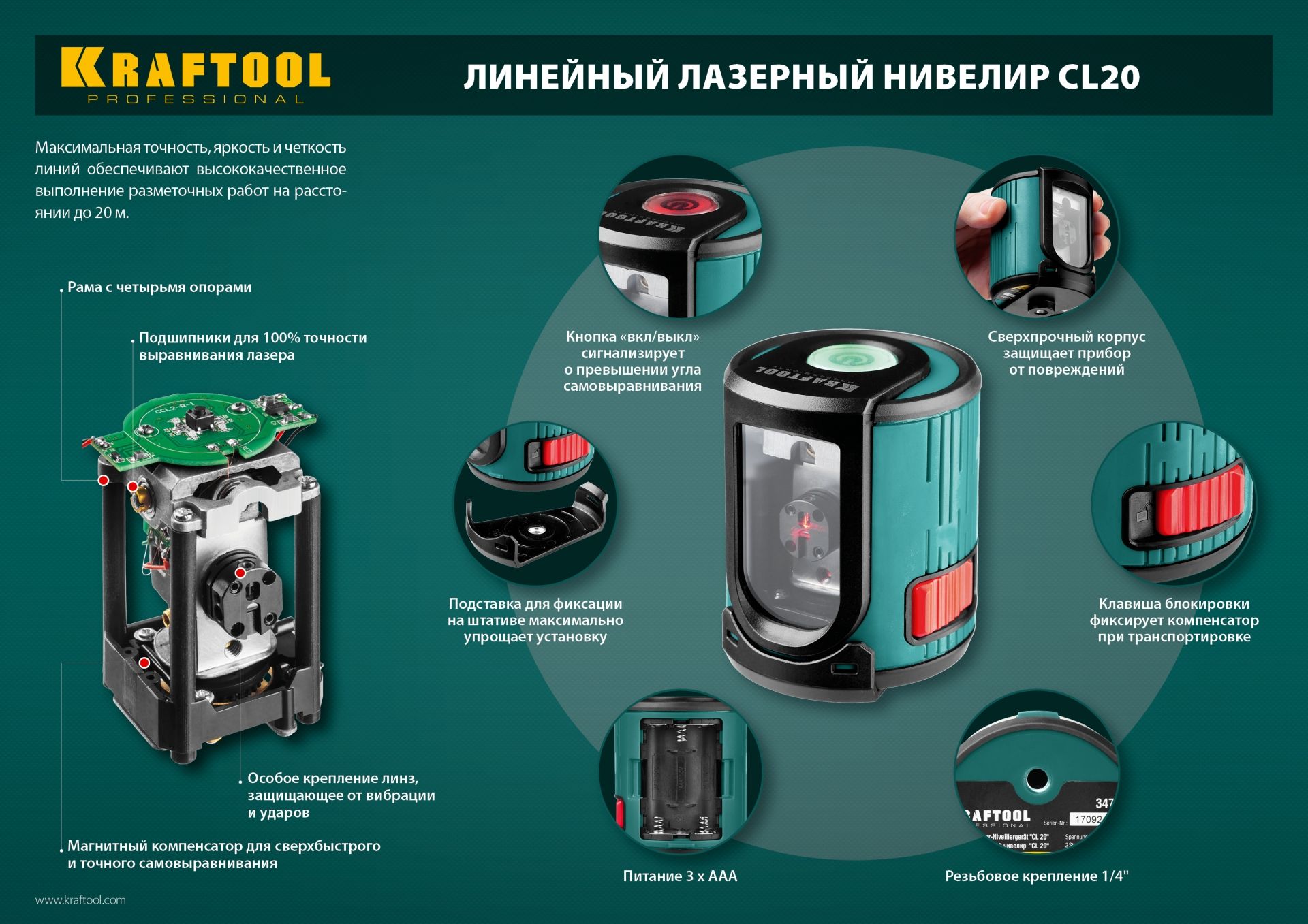 Нивелир лазерный CL 20 Kraftool 34700 - фото