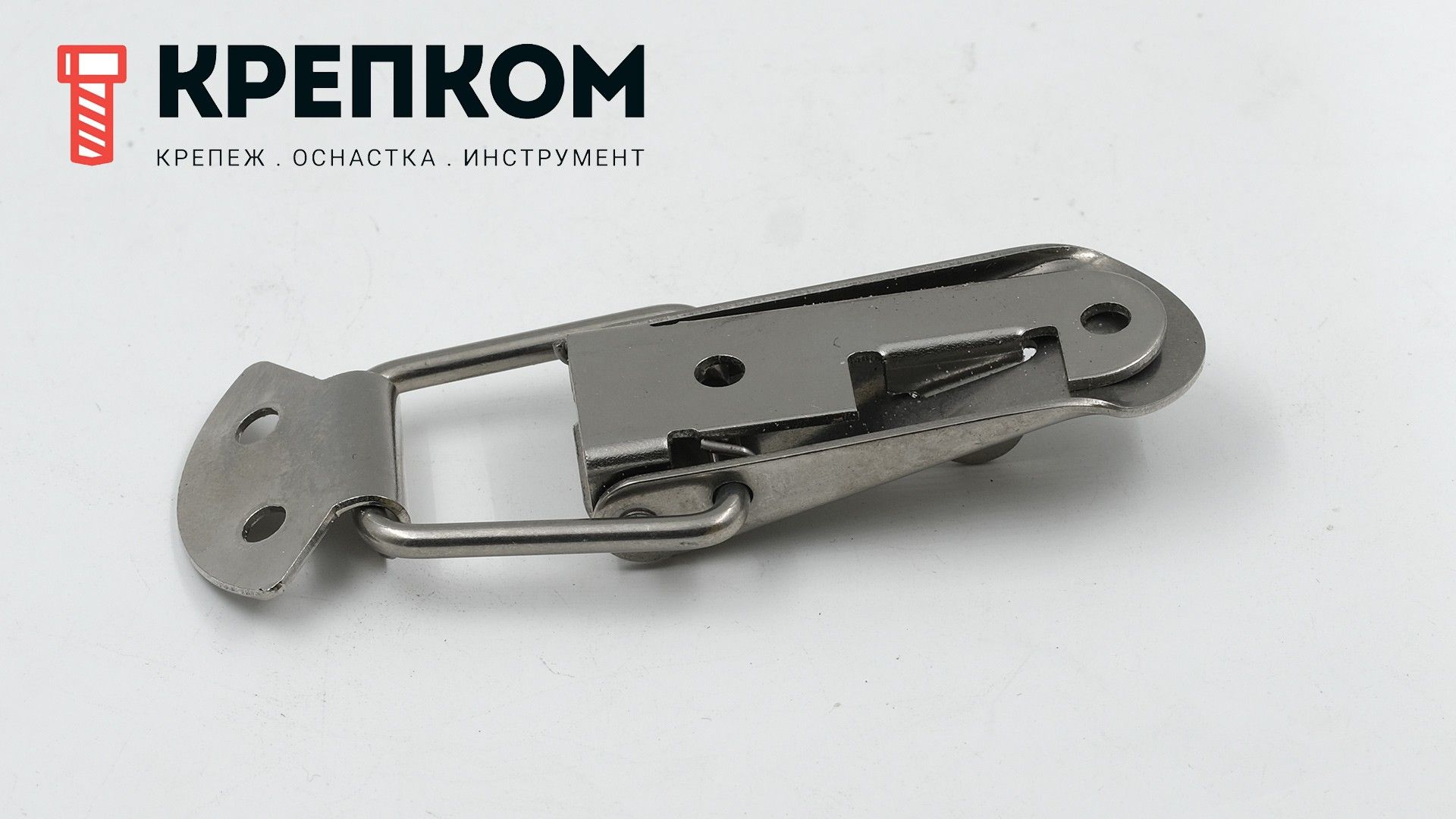 Замок-защелка с ушком L=75 006, нержавеющая сталь А2 - фото