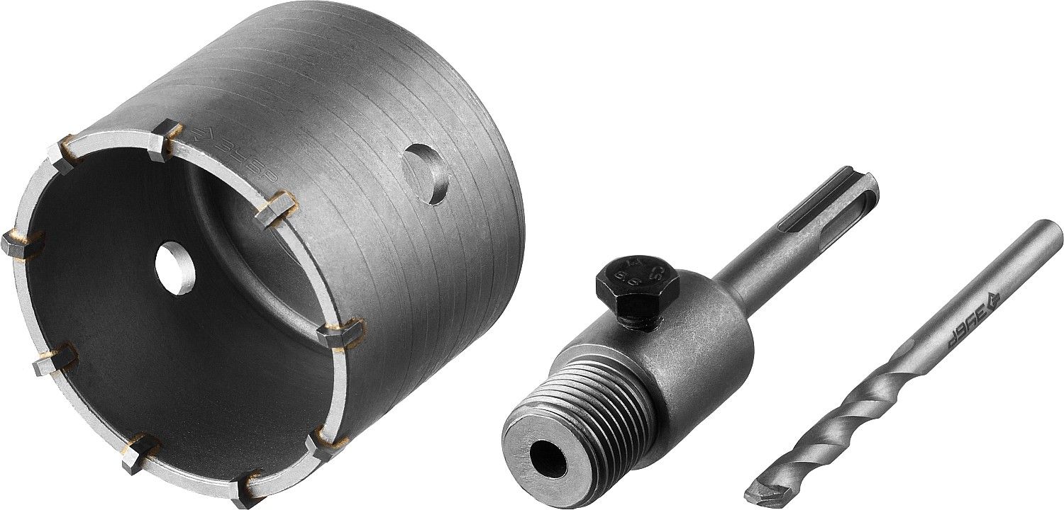 Коронка по бетону с державкой 73 мм SDS-plus ЗУБР Мастер 29211-73 - фото