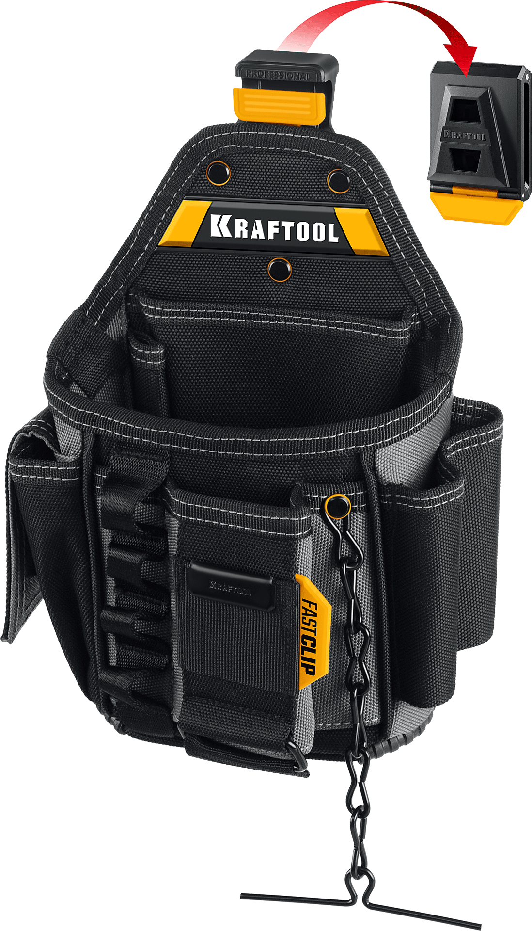 Сумка электрика с креплением FastClip KP- 13E Kraftbuilt Kraftool 38772 - фото