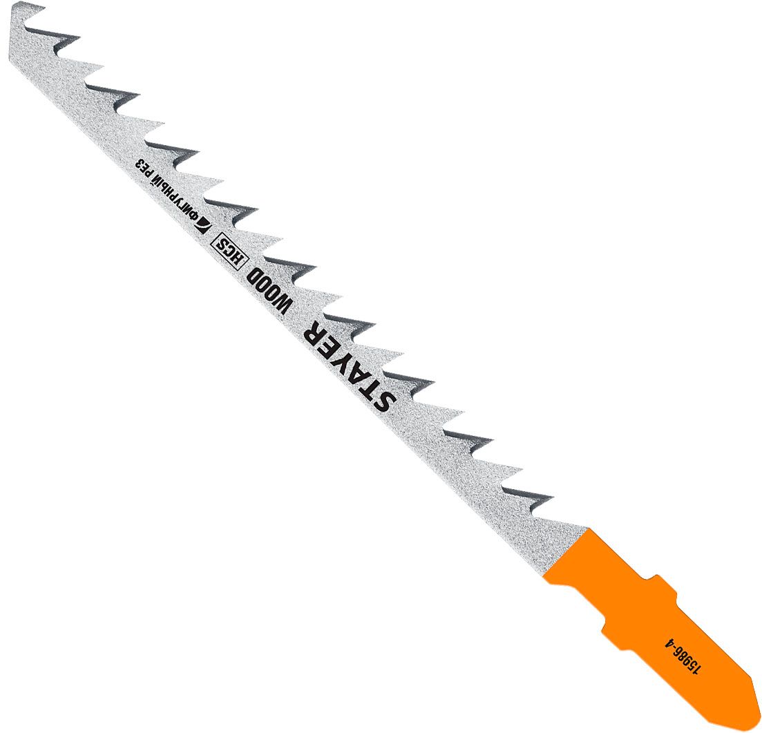 Полотна по дереву T244D для электролобзика 75 мм фигурный рез, T-хвостовик, Stayer 15986-4_z02, сталь HCS, 2 шт - фото