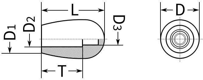 Ручка пластиковая D=26 мм U01, черная - фото