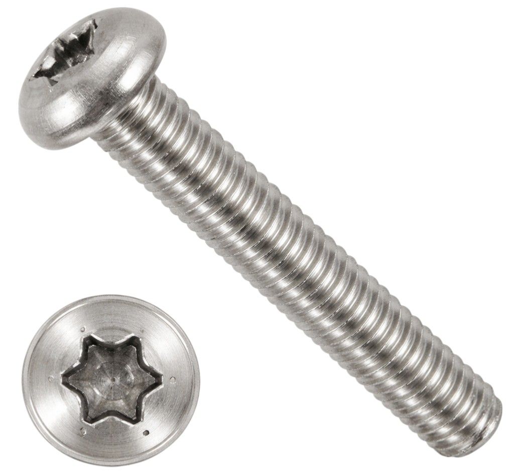 Винт резьбовыдавливающий М2,5х6 с полукруглой головкой TX DIN 7500 C, нержавеющая сталь А2 - фото