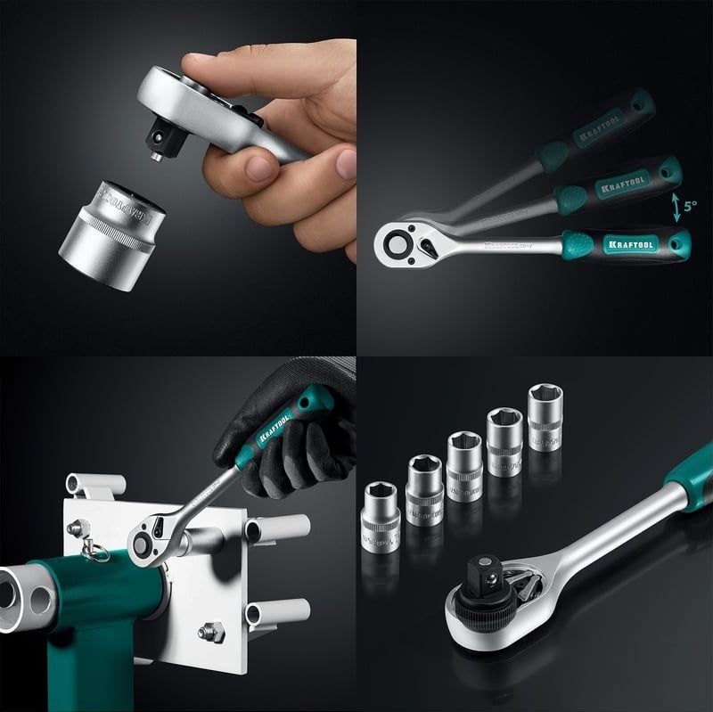 Набор инструмента универсальный 1/4" Kraftool X-Drive 27885-H57, 57 предметов - фото