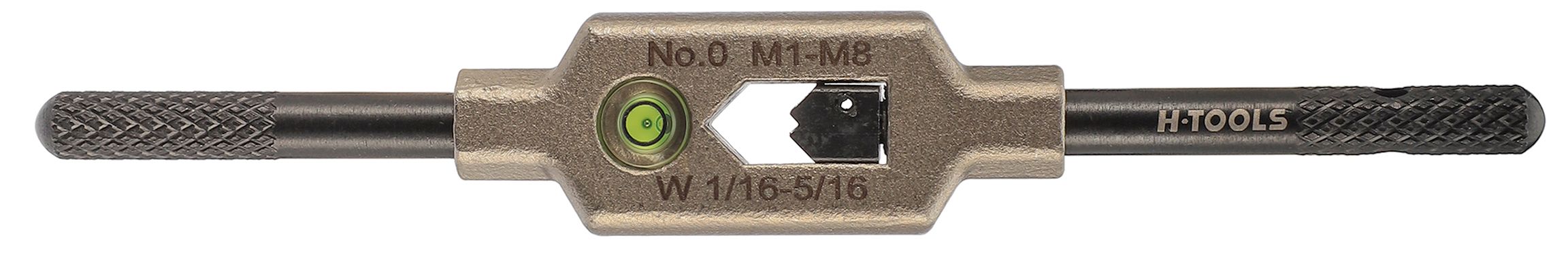 Вороток для метчиков с уровнем №0 M1-M8 (2,0-5,0 мм) 125 мм Inox DIN 1814 H-Tools 08802020 - фото