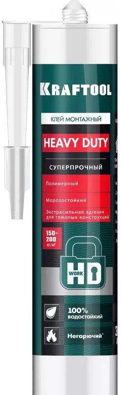 Клей монтажный суперпрочный HEAVY DUTY Kraftool 41348_z01, 310 мл белый - фото