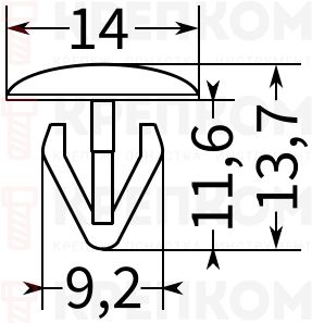 Клипса автомобильная нажимная 0154 - фото