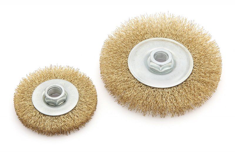 Изображение товара Щетка для УШМ проволочная плоская с резьбой 80 мм Дело Техники