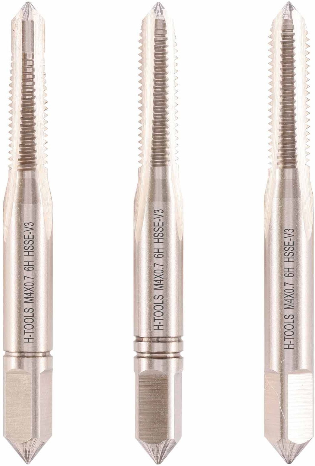 Метчик ручной с цапфой М6х1 DIN 352 HSSEV3 H-Tools 113190HT, комплект - 3 шт - фото
