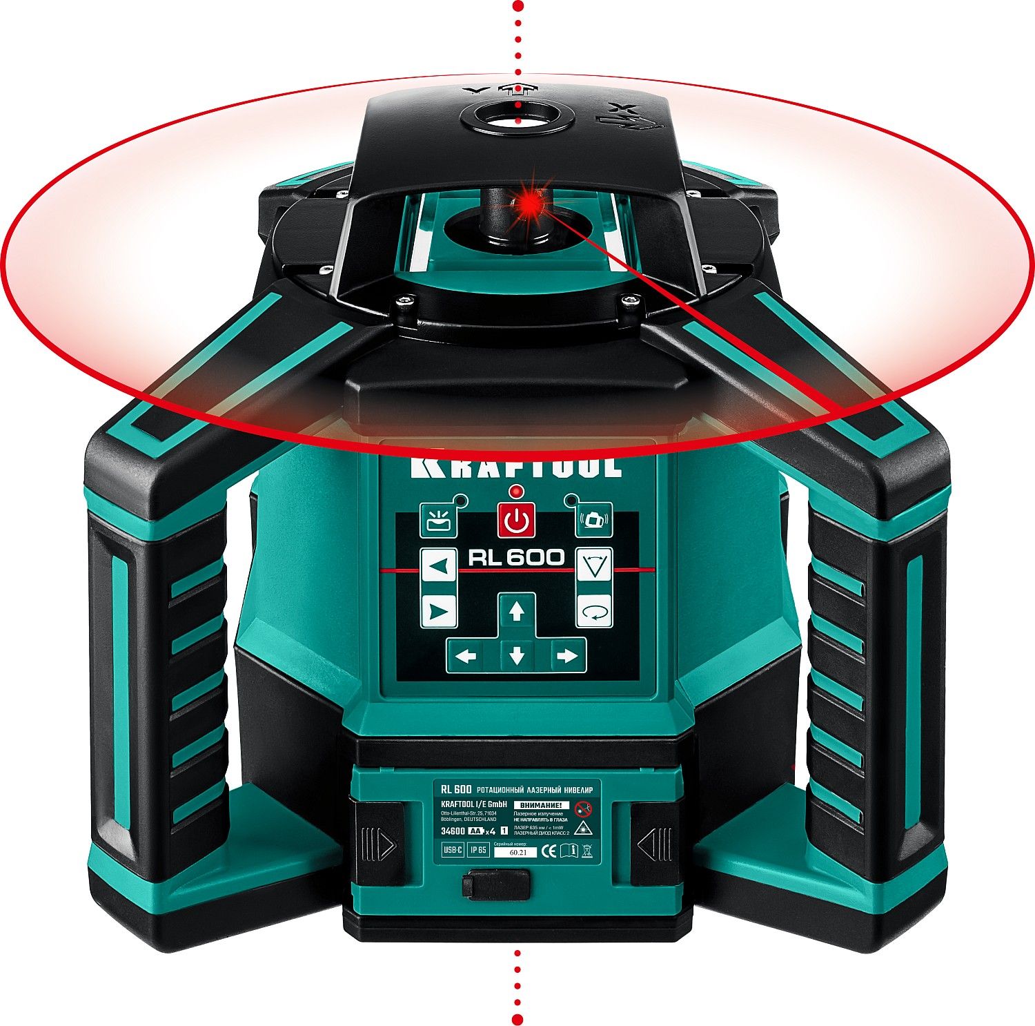 Нивелир лазерный ротационный RL600 Kraftool 34600 - фото