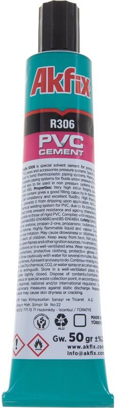 Клей для жесткого ПВХ 50гр R306, Akfix PA005 - фото