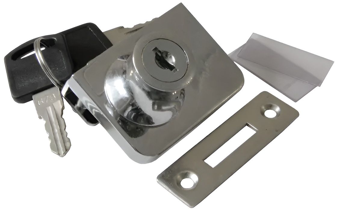 Замок накладной для стеклянных дверей 35,8х50 мм LOCK 805 CR 3468, хромированный - фото