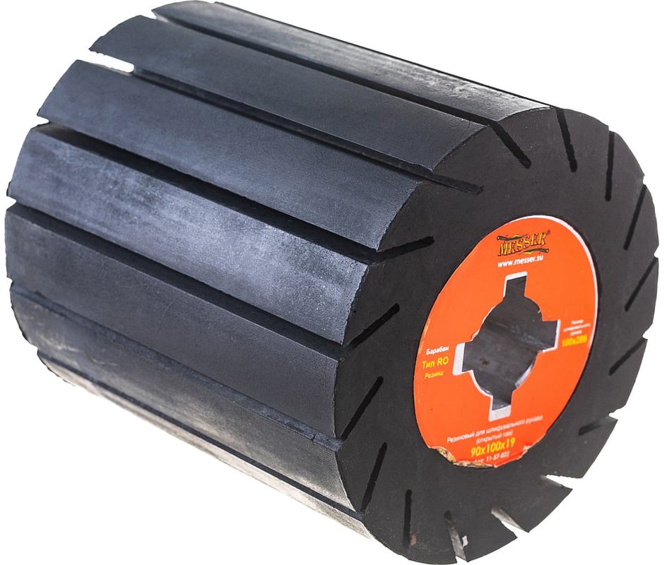 Барабан для шлифовального рукава 90х100 посадка 19 мм (открытый паз) резиновый Messer 11-57-022 - фото