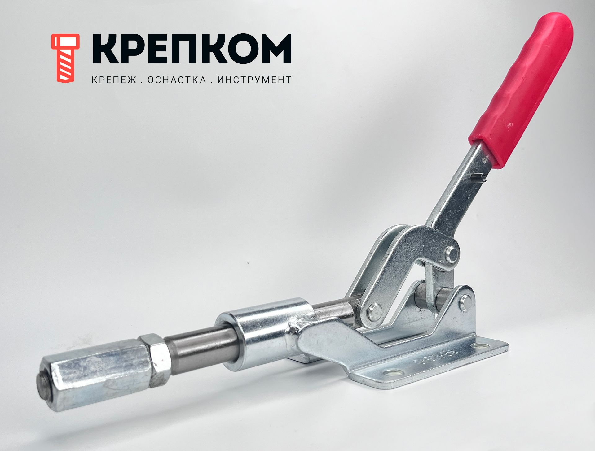 Зажим плунжерный (рычажный) L=190 мм, нагрузка 454 кг, 414-FN, оцинкованная сталь - фото