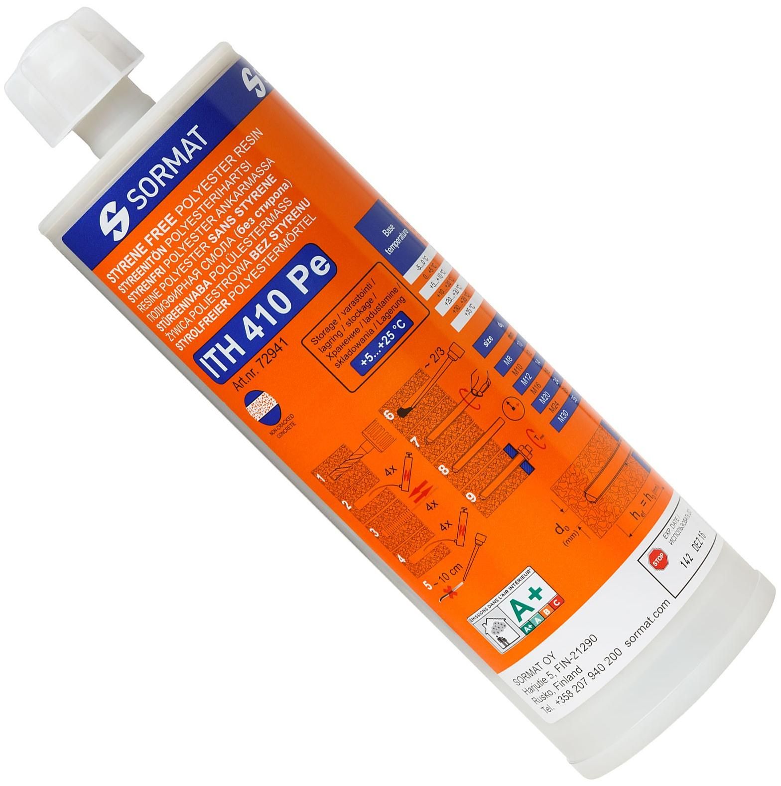Химический анкер 410 мл SORMAT ITH 410 Pe 9640072941, полиэстер, с насадкой - фото