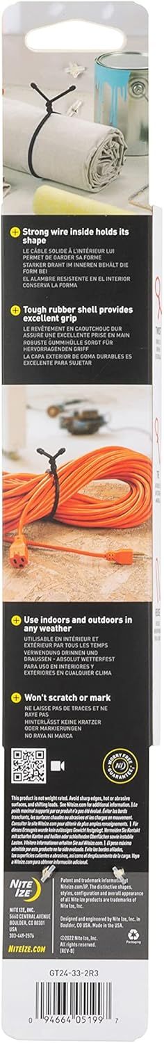 Гибкая стяжка (хомут) 24" Nite Ize Gear Tie GT24I-33-2R3, желтый, 2 шт - фото