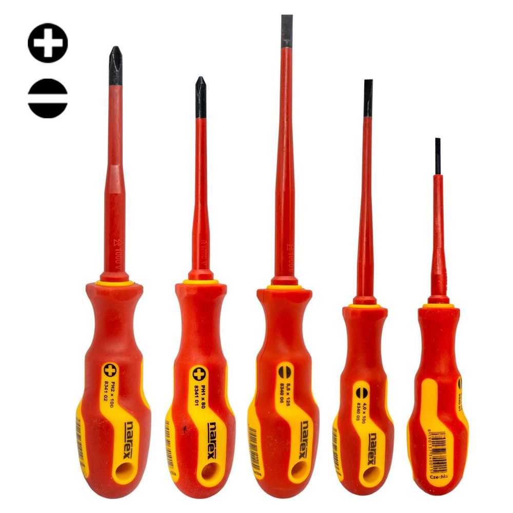 Отвертка диэлектрическая PH0х60 мм S Line Elektro Profi Slim Narex 834100 - фото