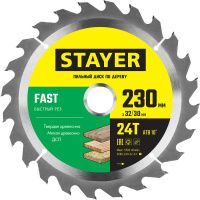 Диск пильный по дереву Fast 230x32/30 мм, 24Т, Stayer 3680-230-32-24_z01