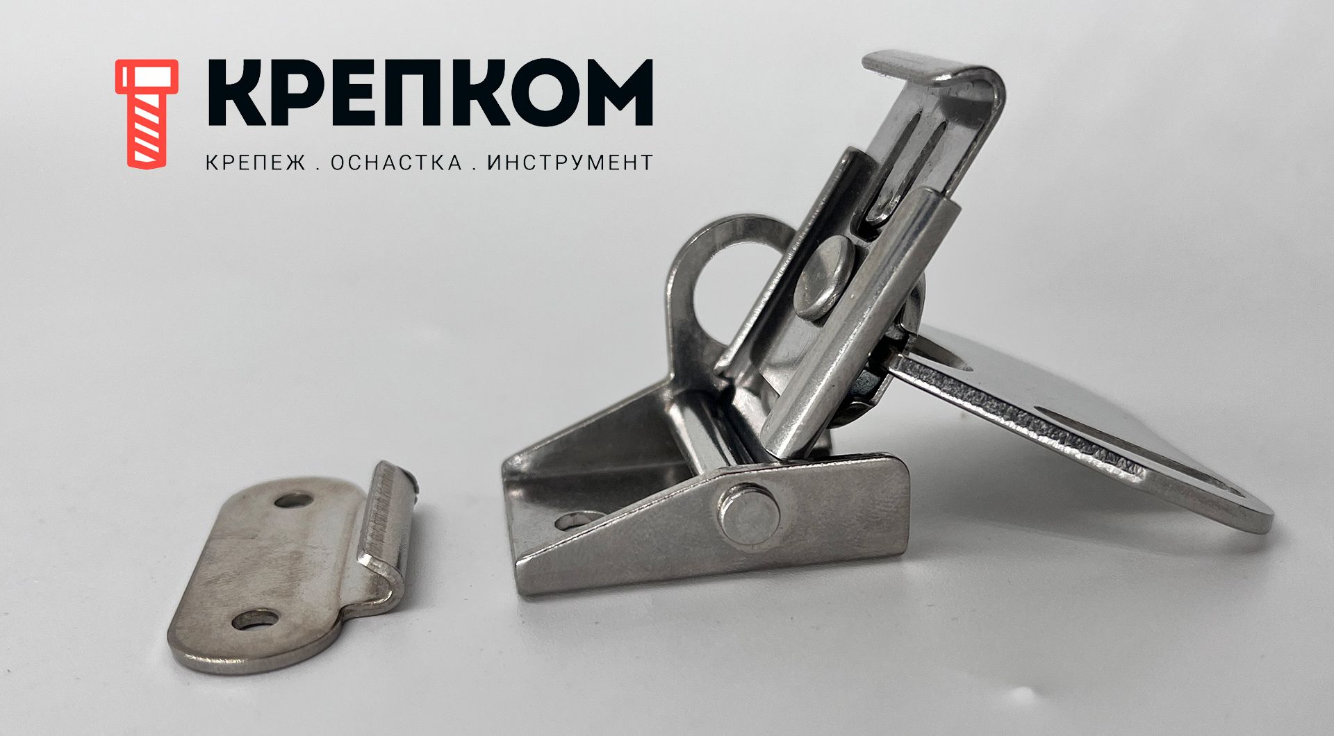 Замок-защелка поворотный L=60 мм, нагрузка 25 кг, B33C, нержавеющая сталь А2 - фото