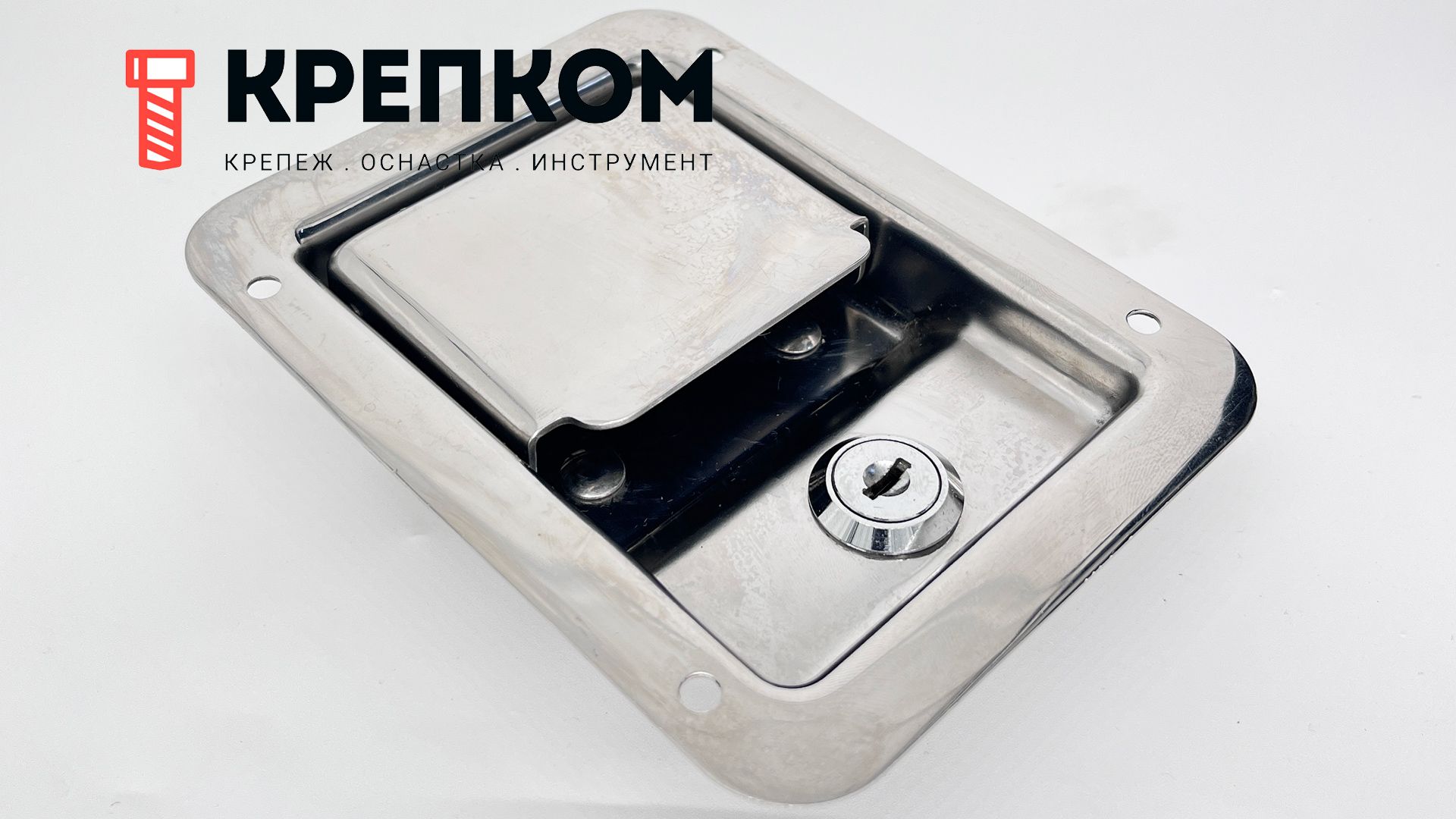 Замок внутренний с защелкой и ключом N64, нержавеющая сталь - фото