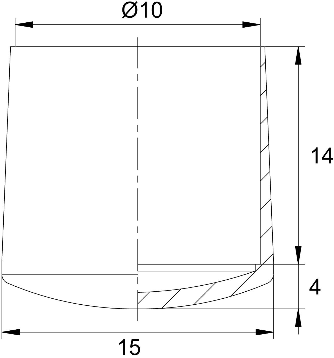 Заглушка 10 мм наружная для круглых труб ZZO, пластик, чёрная (RAL 9005) - фото