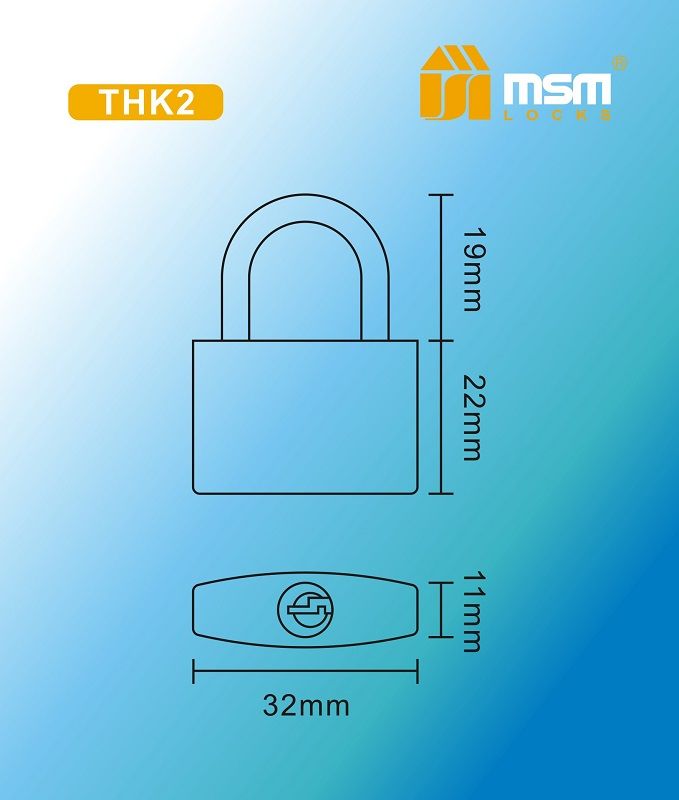 Навесной замок MSM ТНК2, синий - фото