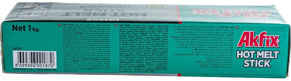 Термоклей для клеевых пистолетов d=8 мм 1 кг HM208, Akfix GA120, коробка 16 шт - фото