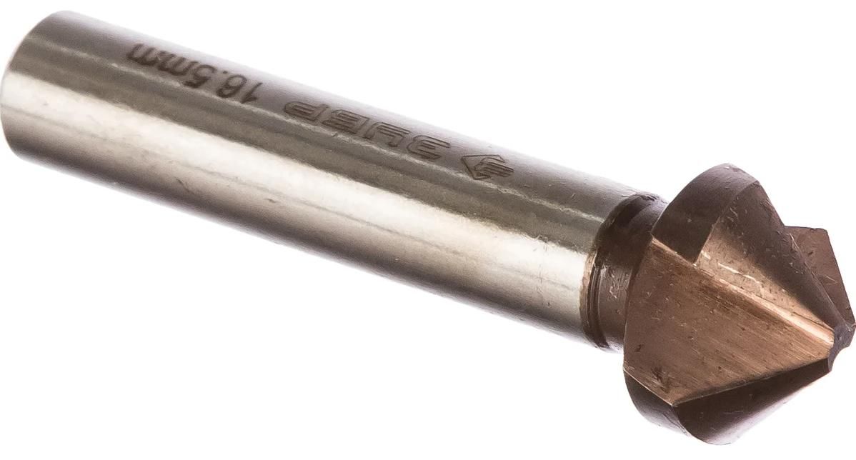 Зенкер конусный по металлу, 3 кромки, 90° Р6М5 ЗУБР PROF, кобальтовое покрытие - фото