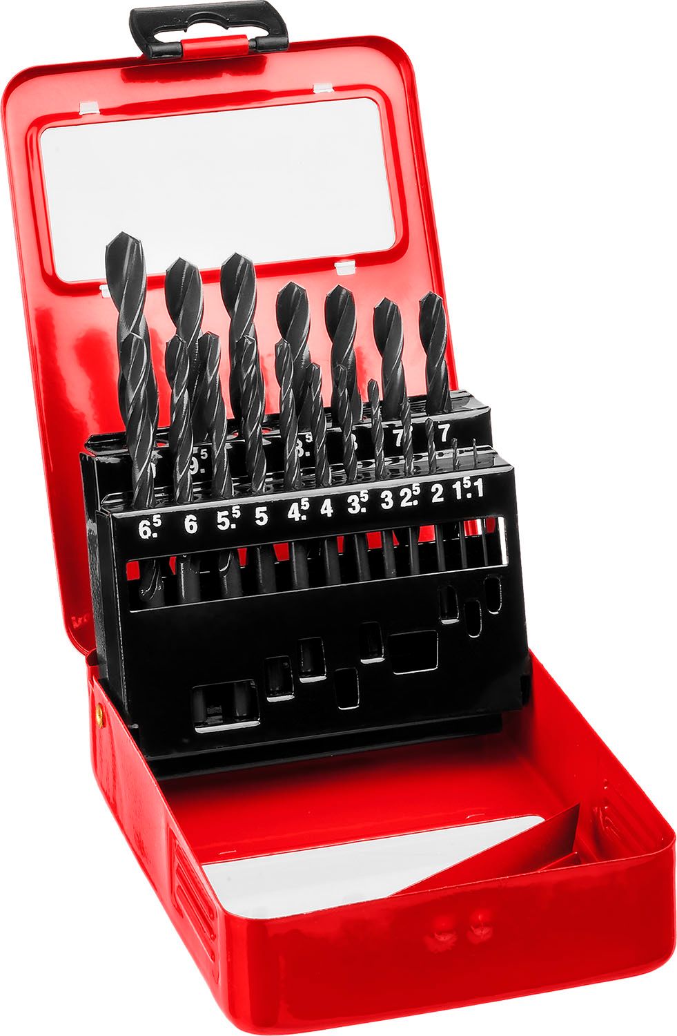 Набор сверл по металлу 1-10 мм, класс В, ЗУБР 29605-H19, сталь Р4М2, 19 штук в металлическом боксе - фото