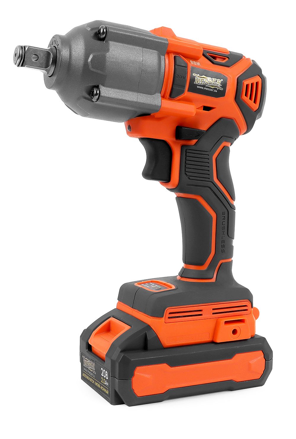 Гайковерт аккумуляторный ударный 750 Нм М20 2 Ач DCW9 Messer 05-41-092 - фото