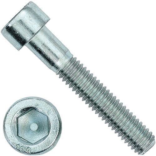 Винт с внутренним шестигранником М20х50 DIN 912, класс прочности 10.9, оцинкованная сталь, 25 шт - фото