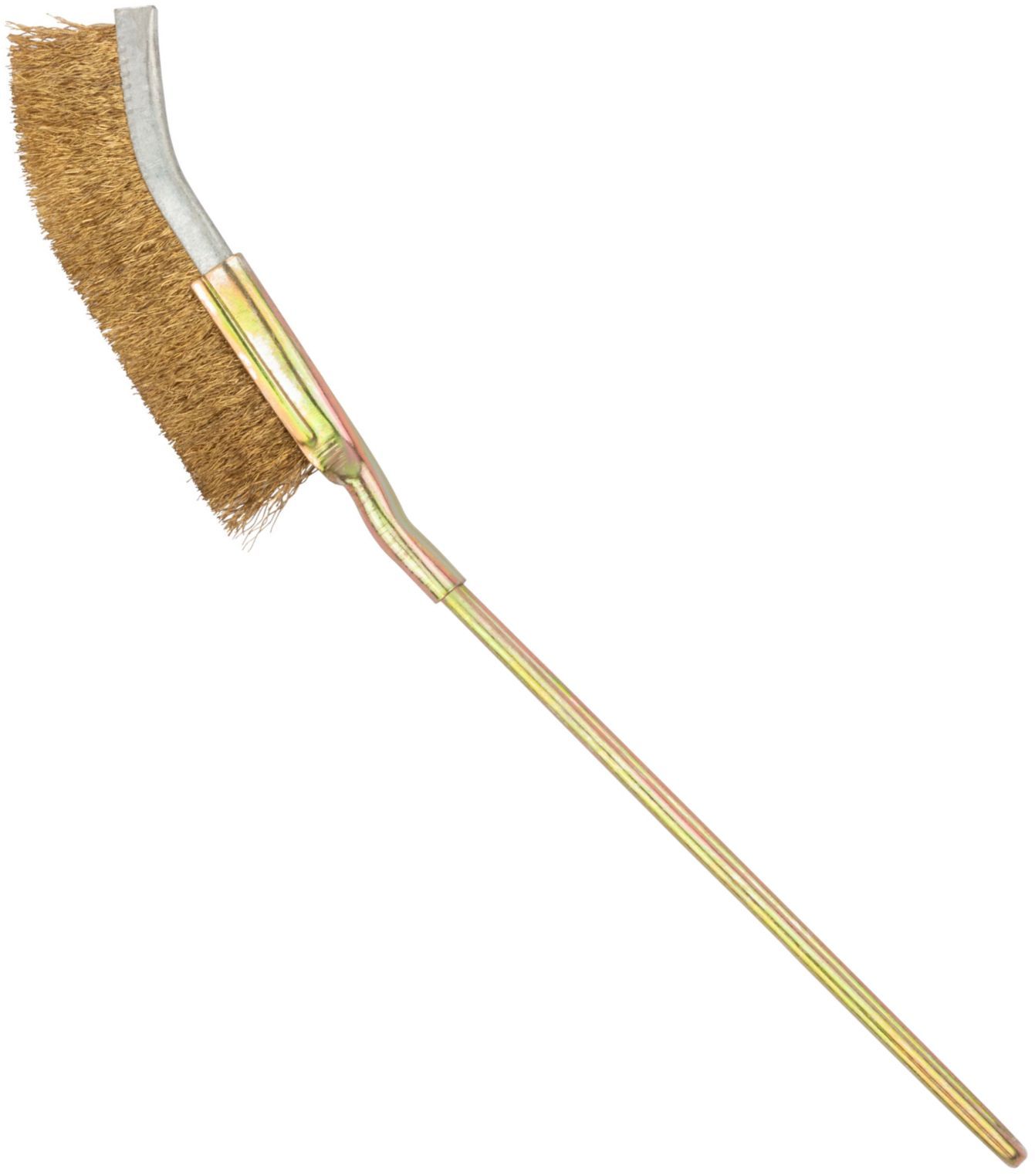 Щетка-мини гофрированная ручная изогнутая 250 мм FIT 38449, латунированная сталь - фото