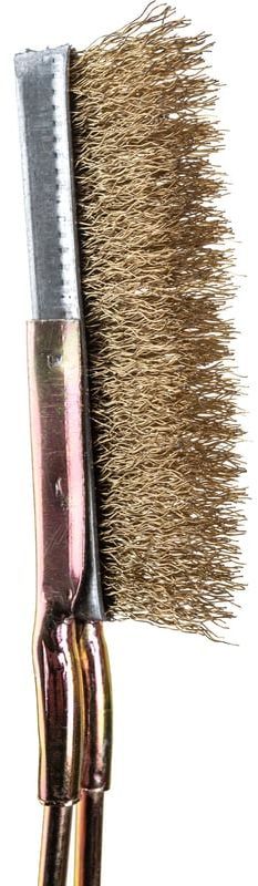 Щетка-мини гофрированная ручная прямая 250 мм FIT 38448, латунированная сталь - фото