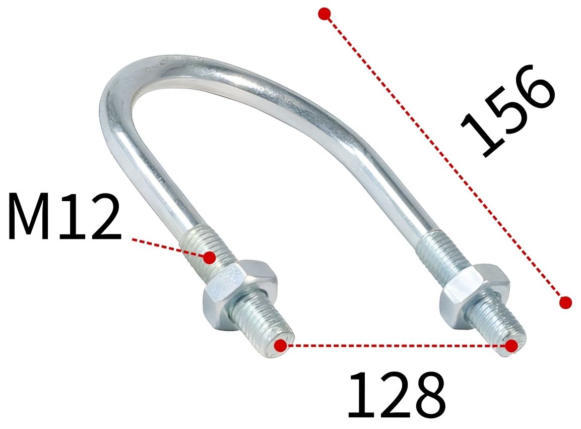 Монтажная скоба с метрической резьбой 102-114 (4") Fischer ETR 024429, оцинкованная сталь - фото