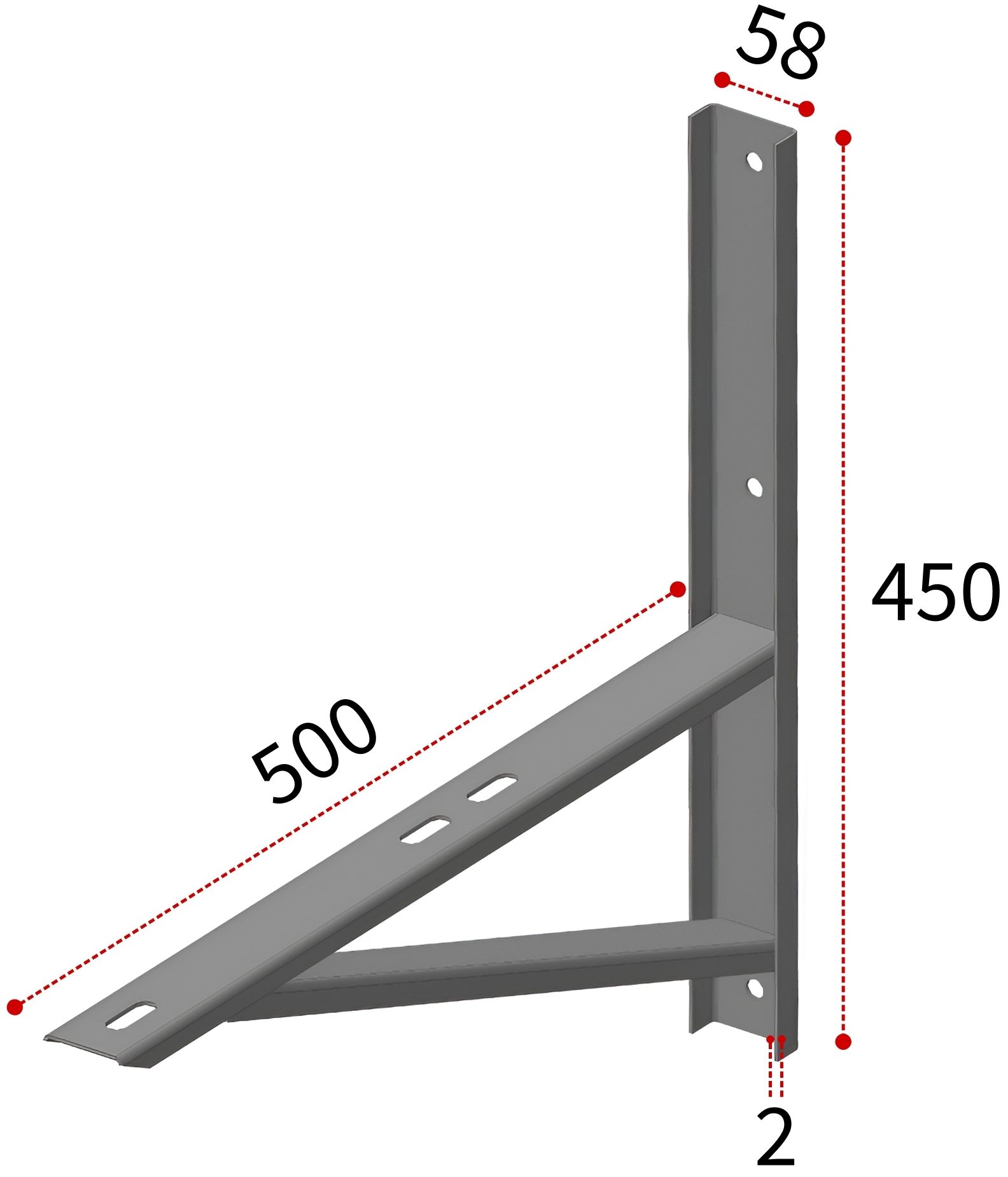 Кронштейн Мартин 500х450х58 мм - фото