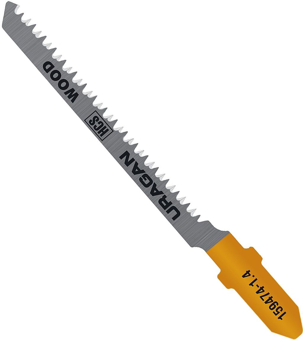 Полотна по дереву T101AO для электролобзика 50х1,4 мм, Uragan 159474-1.4_z02, высокоуглеродистая сталь (HCS), 2 шт - фото