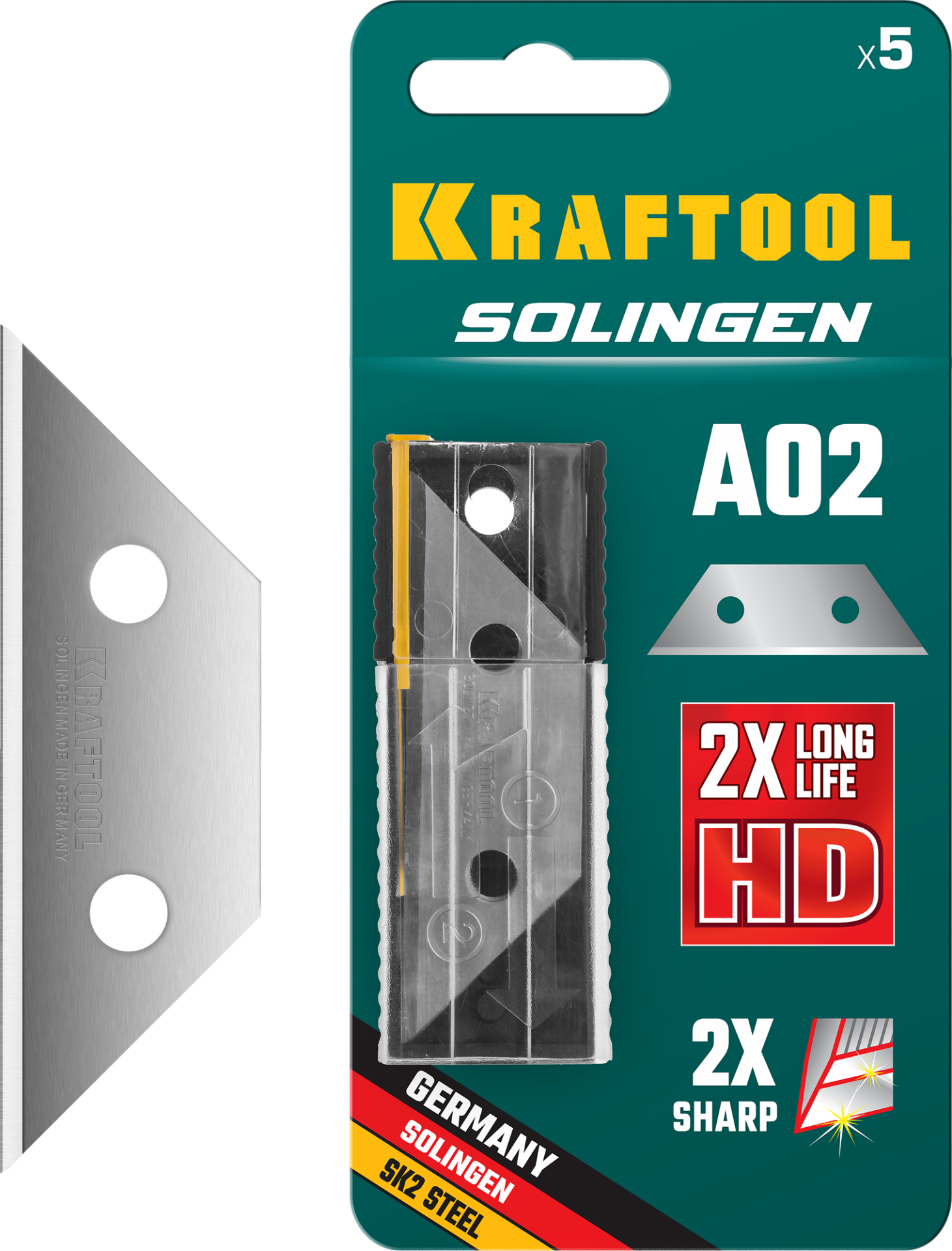 Лезвия трапециевидные Solingen-А02 Kraftool 09627-S5, 5 шт - фото