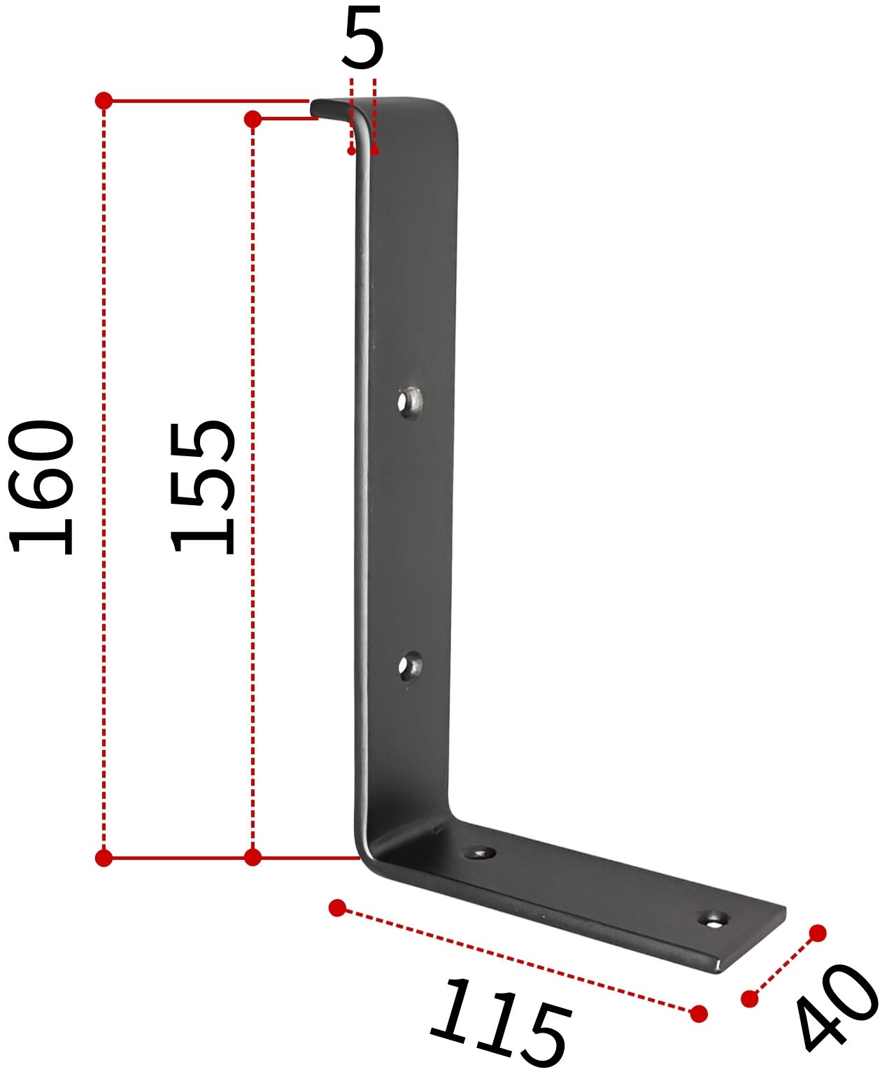 Кронштейн для полок 150 мм Домарт LOFT модель 1, белый/черный - фото