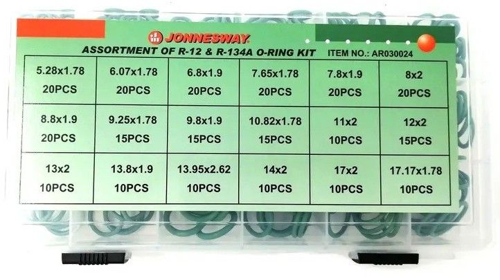 Набор уплотнительных колец магистралей систем кондиционирования Jonnesway AR030024, 270 штук - фото