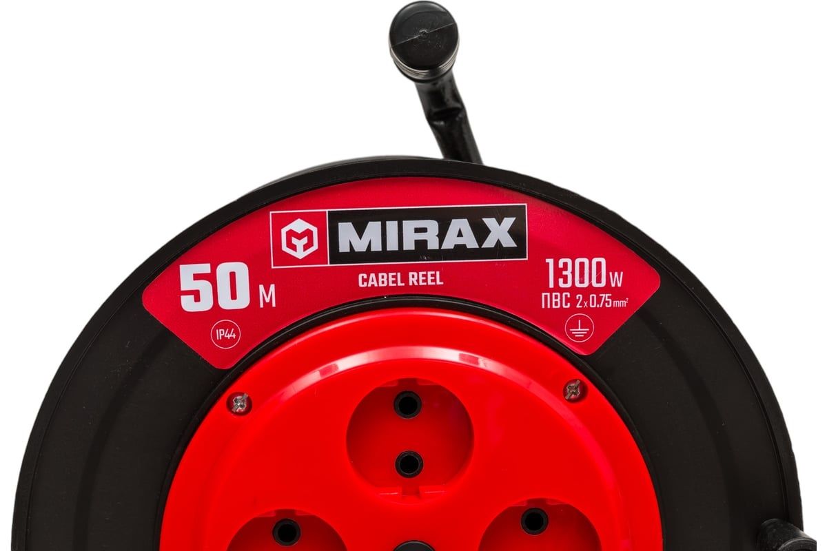 Удлинитель на катушке ПВС 1300 Вт Mirax  - фото