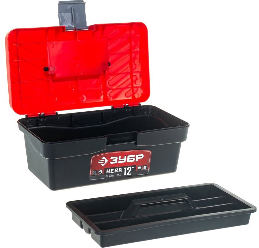 Ящик для инструментов пластиковый 12" 285х155х125 мм НЕВА-12 ЗУБР 38323-12 - фото