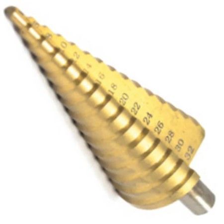 Сверло ступенчатое по металлу 4-32 мм, прямая канавка HSS РИ ri.166.35, 15 ступеней - фото