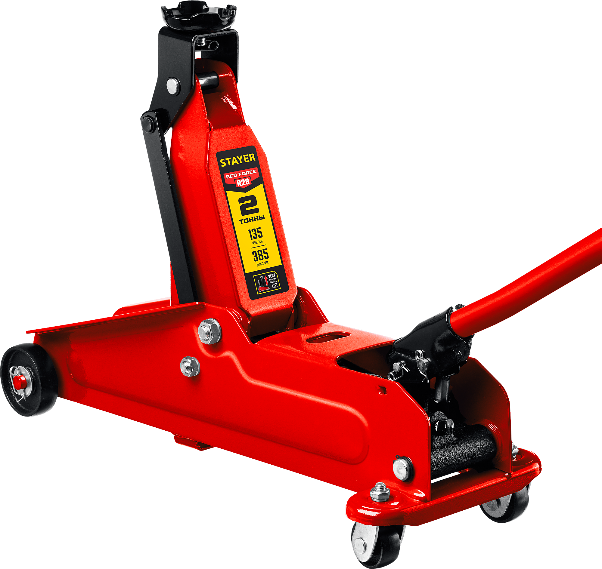 Домкрат подкатной 2 т 135-385 мм Stayer Red Force R-28 43156-2 - фото
