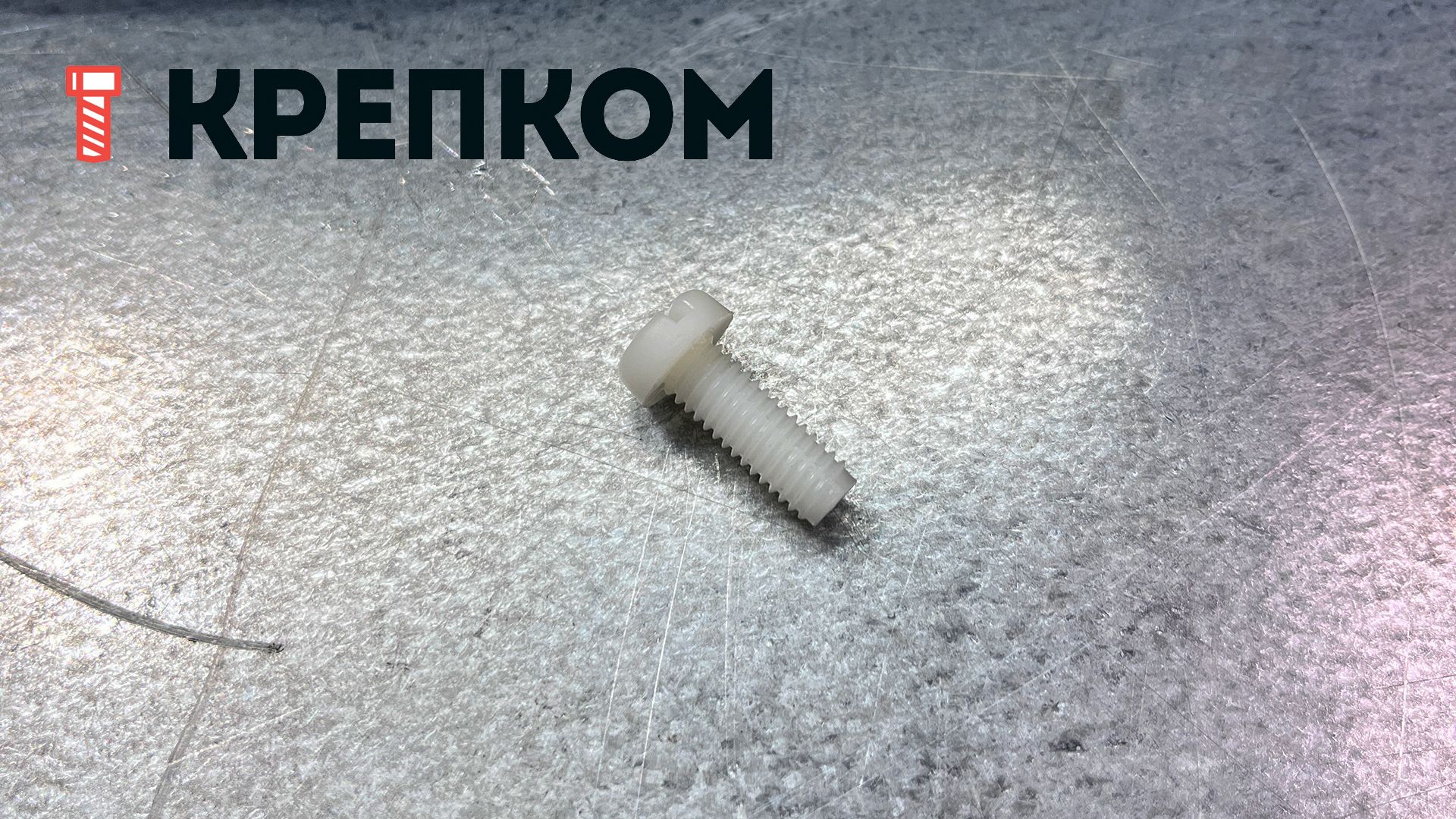 Винт с прямым шлицем М6х16 DIN 85, пластик - фото