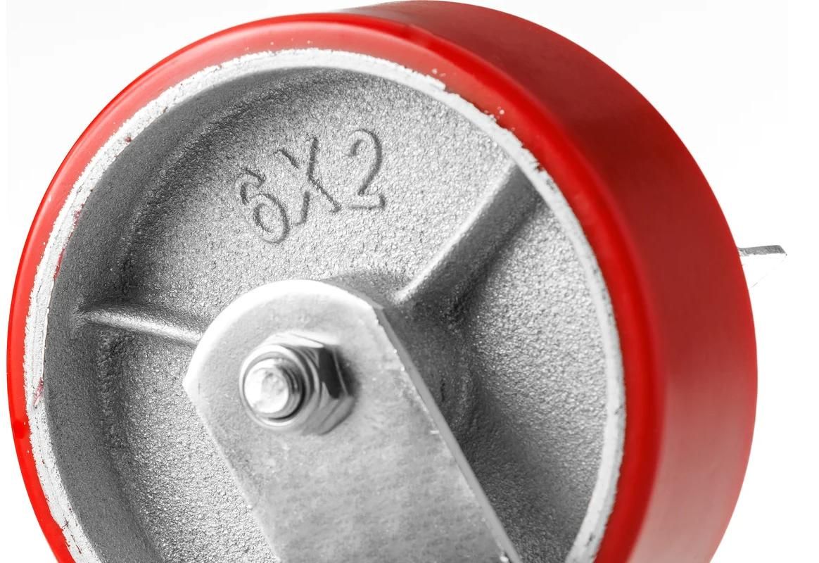 Колесо большегрузное поворотное полиуретановое с тормозом 150 мм SCPnb-63 - фото