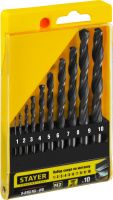 Изображение товара Набор сверл по металлу сталь Р6М5 класс B Professional Stayer 29602-H10_z01, 10 шт