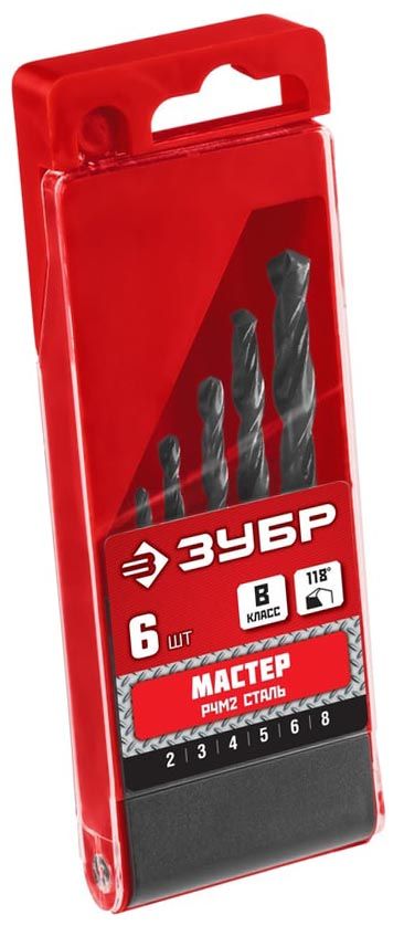 Сверло по металлу класс B, проточенный хвостовик ЗУБР Мастер, сталь Р4М2 - фото